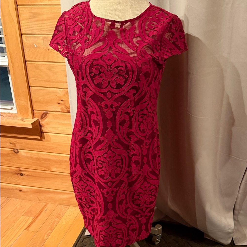 INC International Concepts Fuchsia Lace Mini Dress